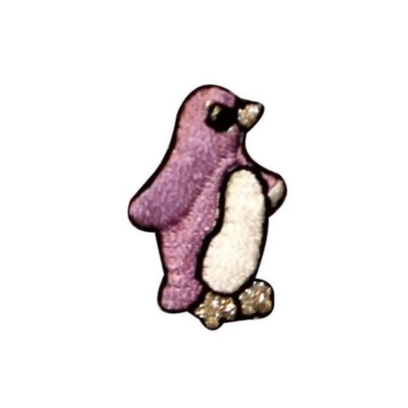 ID 0508C Purple Tiny Penguin Walking Patch Cute Embroidered Iron On Applique