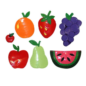 ID 1235A-G Set of 7 Assorted Fruit Patches Summer Snack Vinyl Iron On Applique
