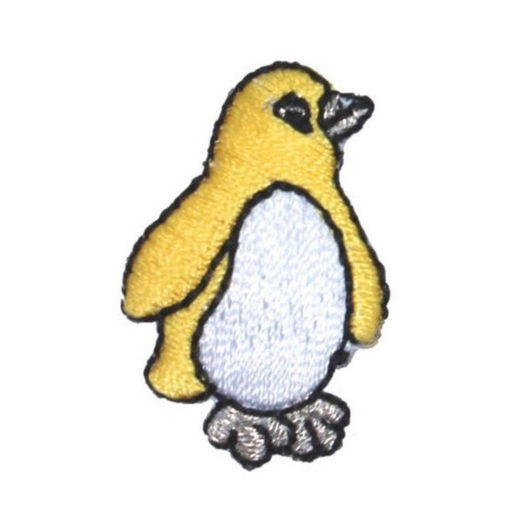 ID 0511A Yellow Tiny Penguin Standing Patch Cute Embroidered Iron On Applique
