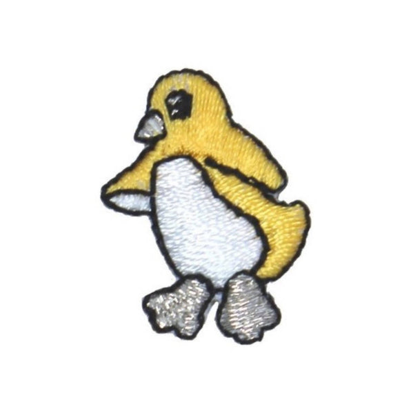 ID 0511B Yellow Tiny Penguin Jumping Patch Cute Embroidered Iron On Applique