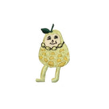 ID 1290A Happy Pear Character Patch Cartoon Fruit Embroidered Iron On Applique
