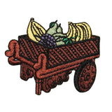 ID 1302 Fruit Cart Patch Old Wooden Street Vendor Embroidered Iron On Applique