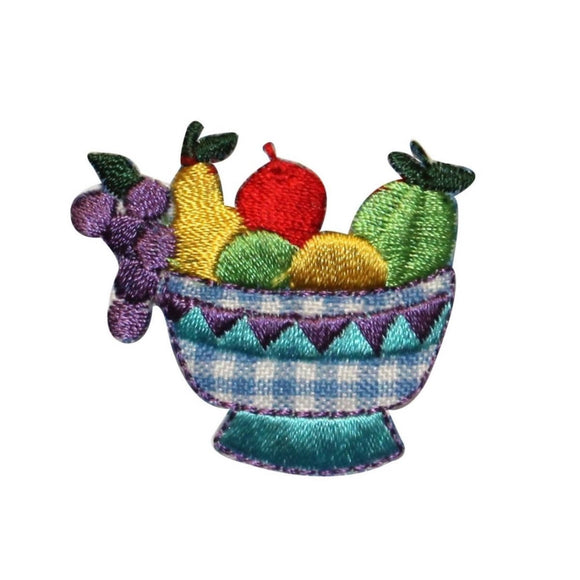 ID 1309 Bowl of Fruit Patch Set Piece Fancy Dish Embroidered Iron On Applique