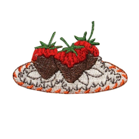 ID 1312A Chocolate Covered Strawberries Patch Gift Embroidered Iron On Applique