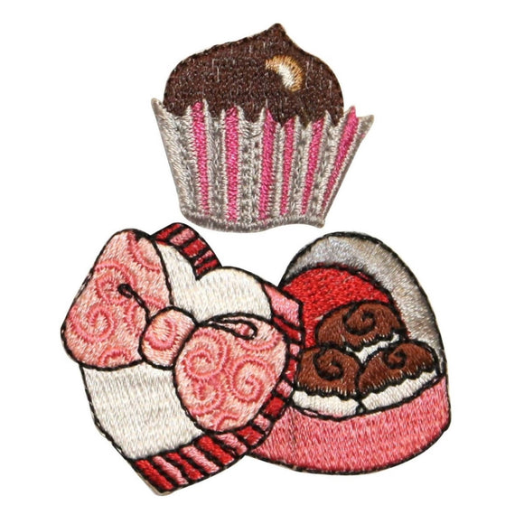 ID 1313AB Chocolate Candy Patches Box Chocolates Embroidered Iron On Applique