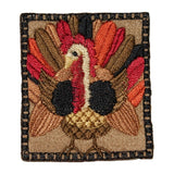 ID 1330 Thanksgiving Turkey Badge Patch Harvest Embroidered Iron On Applique