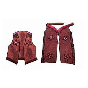 ID 1369AB Set of 2 Cowboy Show Cloth Patches Dress Embroidered Iron On Applique