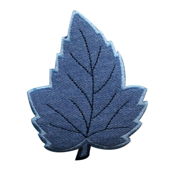 ID 1377 Maple Leaf Patch Winter Leaves Tree Frost Embroidered Iron On Applique