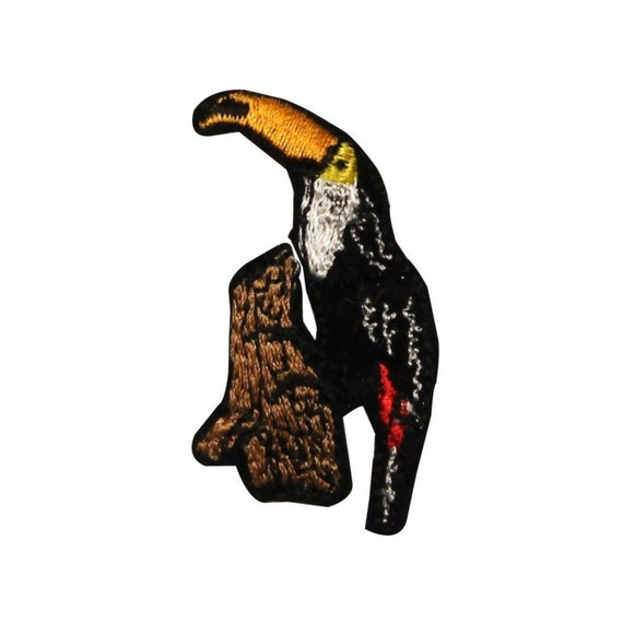 ID 0532 Tropical Toucan Bird Patch Perched Nest Embroidered Iron On Applique