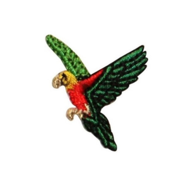 ID 0538B Parrot Macaw Patch Rain Forest Flying Bird Embroidered Iron On Applique