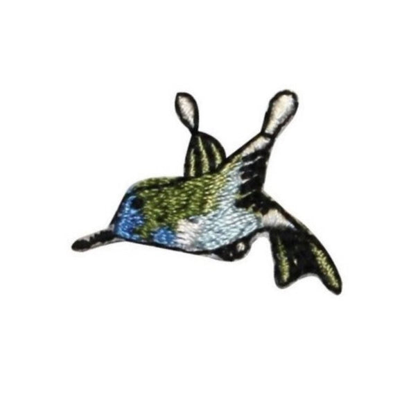 ID 0545 Tiny Hummingbird Patch Flying Bird Wings Embroidered Iron On Applique