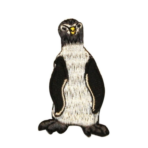 ID 0546B Happy Penguin Patch Artic Bird Standing Embroidered Iron On Applique