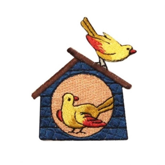 ID 0550A Bird House Patch Mates Tiny Tree Home Nest Embroidered Iron On Applique