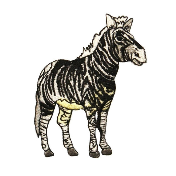 ID 0638 Realistic Zebra Patch African Safari Zoo Embroidered Iron On Applique
