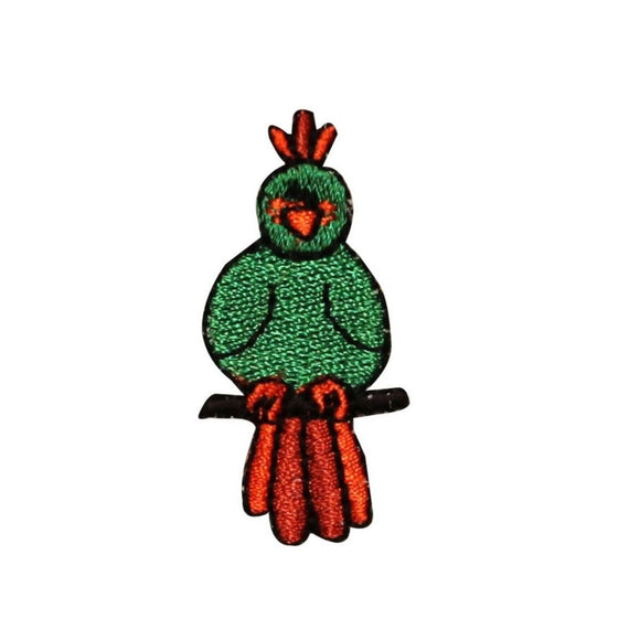 ID 0601 Tiny Parrot Sitting Patch Bird Swing Pet Embroidered Iron On Applique