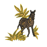 ID 0644 Zebra In Nature Patch Safari Nature Scene Embroidered Iron On Applique