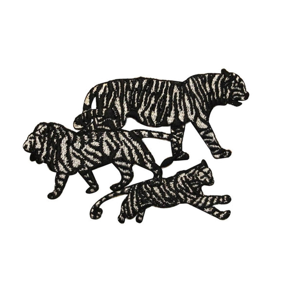 ID 0648 Big Wild Cats Trio Patch Safari Predators Embroidered Iron On Applique