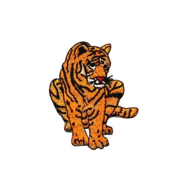 ID 0659A Circus Tiger Patch Bengal Zoo African Cat Embroidered Iron On Applique
