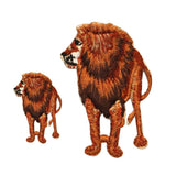 ID 0662AB Set of 2 Safari Lion Patches African Zoo Embroidered Iron On Applique