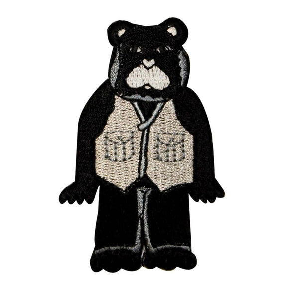 ID 0678 Teddy Bear With Vest Patch Kids Stuff Toy Embroidered Iron On Applique