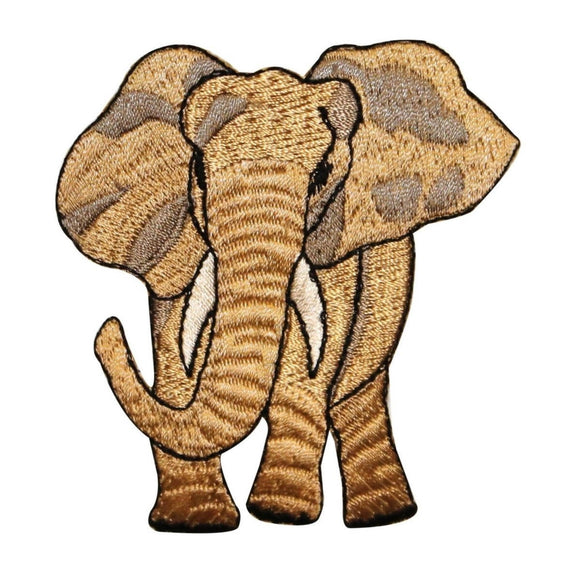 ID 0688 African Elephant Patch Safari Wild Life Zoo Embroidered Iron On Applique