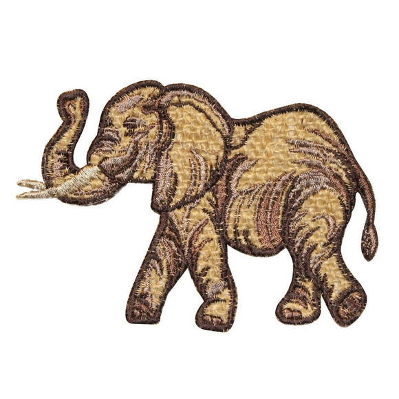 ID 0696 Asian Elephant Walking Patch Safari Zoo Embroidered Iron On Applique