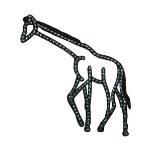 ID 0700 Giraffe Shiny Outline Patch Wild Life Craft Embroidered Iron On Applique