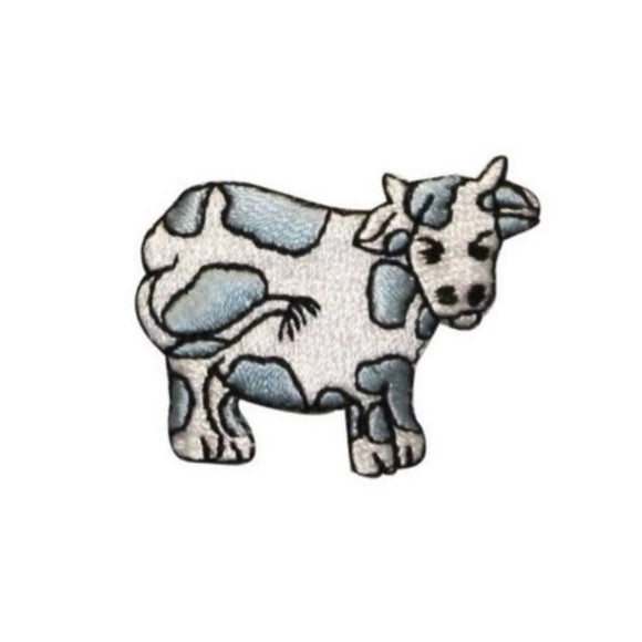 ID 0710E Cartoon Cow Patch Farm Animal Livestock Embroidered Iron On Applique
