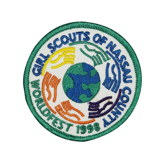 Girl Scouts of Nassau County Patch Scout Worldfest Embroidered Iron On Applique