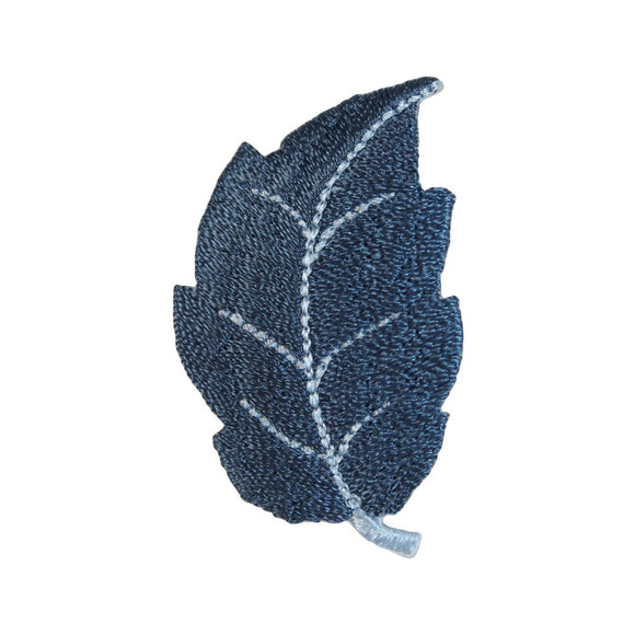 ID 1422A Winter Fallen Leaf Patch Frost Tree Leaves Embroidered Iron On Applique