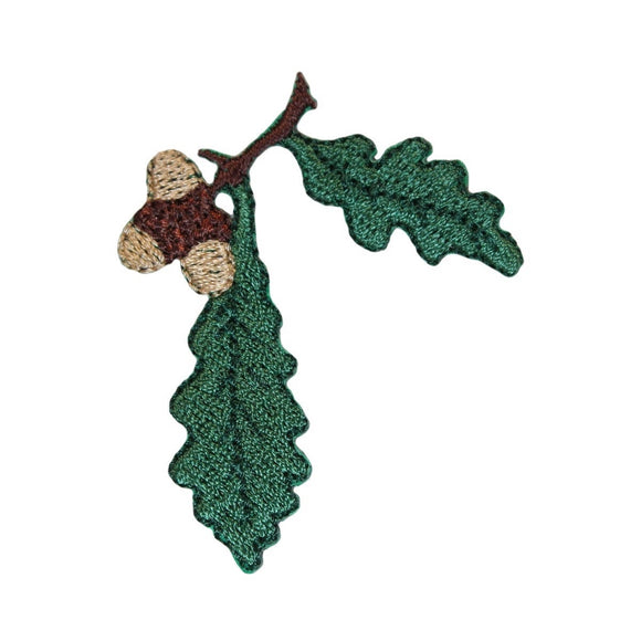 ID 1423A Oak Tree Leaves With Acorn Patch Festive Embroidered Iron On Applique