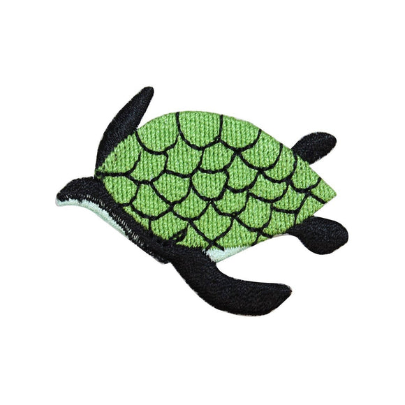 ID 0728C Sea Turtle Swimming Patch Ocean Life Embroidered Iron On Applique