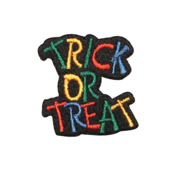 ID 0836A Trick Or Treat Patch Halloween Bag Sign Embroidered Iron On Applique
