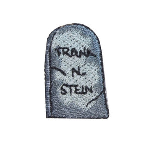 ID 0858A Frank N Stein Tombstone Patch Halloween Embroidered Iron On Applique