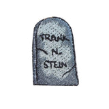 ID 0858A Frank N Stein Tombstone Patch Halloween Embroidered Iron On Applique