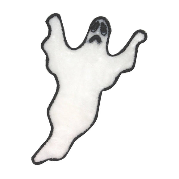 ID 0873A Sheer White Ghost Patch Halloween Spirit Transparent Iron On Applique
