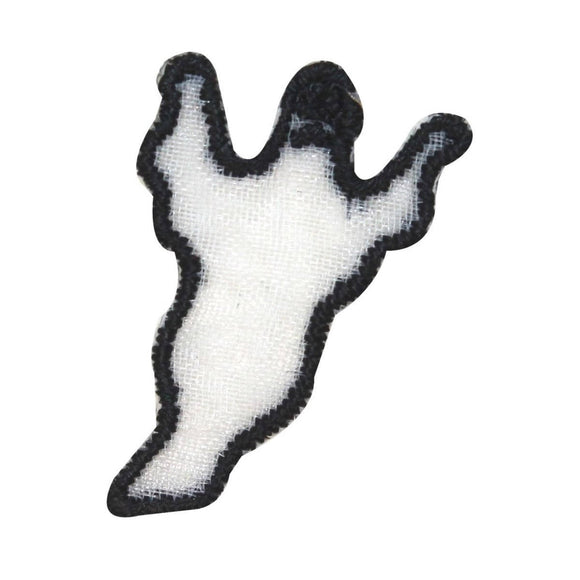 ID 0873B Lot of 3 Sheer White Ghost Patch Halloween Spirit Iron On Applique