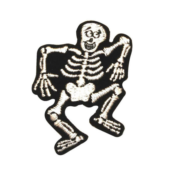 ID 0882 Friendly Skeleton Dance Patch Halloween Embroidered Iron On Applique