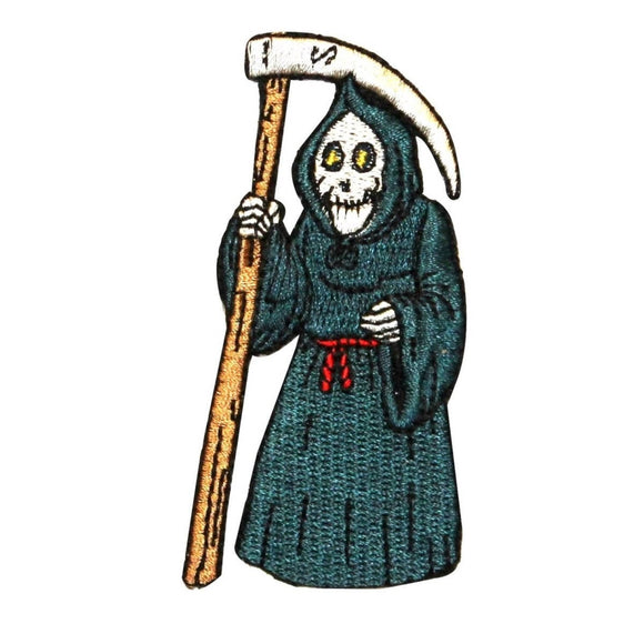 ID 0886 Grim Reaper Patch Halloween Angel of Death Embroidered Iron On Applique