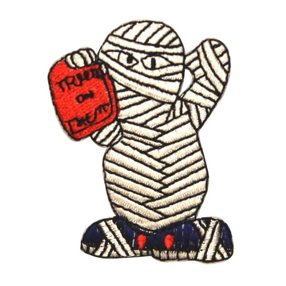 ID 0887 Mummy Costume Patch Halloween Trick Or Treat Embroidered IronOn Applique