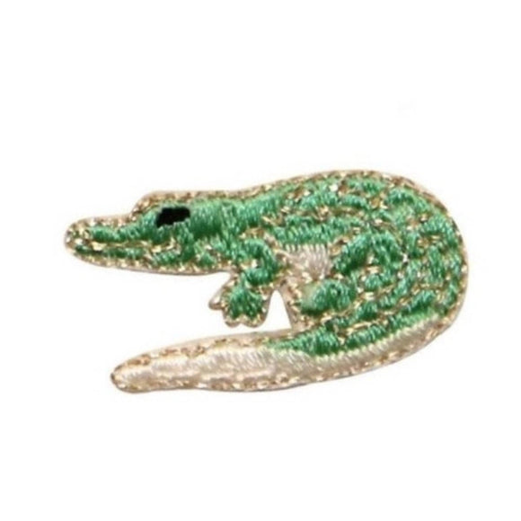 ID 0746C Green Alligator Patch River Cute Crocodile Embroidered Iron On Applique
