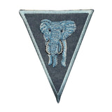 ID 0772 Elephant On Denim Patch Wild Zoo Badge Embroidered Iron On Applique