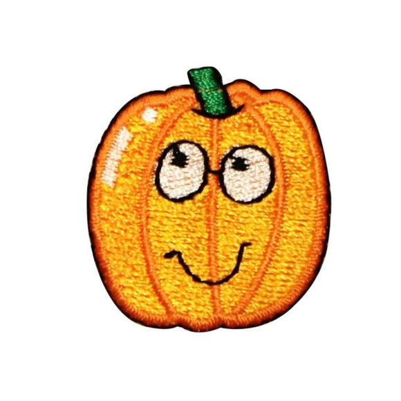 ID 0790A Happy Pumpkin Patch Jack O Lantern Plant Embroidered Iron On Applique