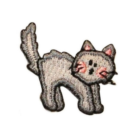 ID 0910B Scared Cat Patch Halloween Kitten Shriek Embroidered Iron On Applique