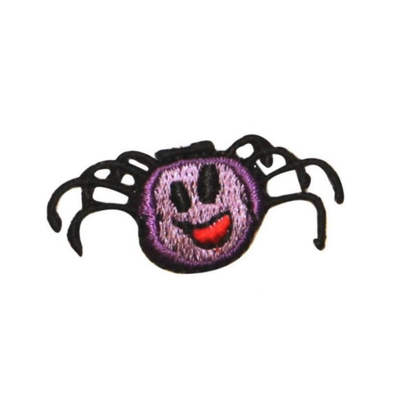 ID 0921A Happy Spider Patch Halloween Itsy Spooky Embroidered Iron On Applique