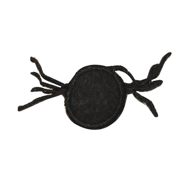 ID 0922 Black Spider Symbol Patch Halloween Crawl Embroidered Iron On Applique