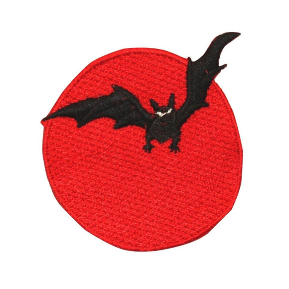 ID 0927 Blood Moon With Bat Patch Halloween Night Embroidered Iron On Applique