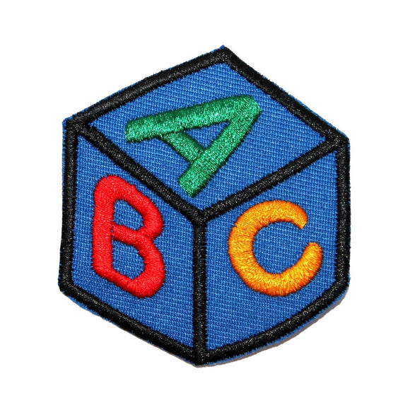 ID 0938A Kids ABC Building Block Patch Pre School Embroidered Iron On Applique