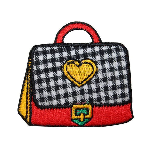 ID 0942C Kids Plaid Lunch Box Patch Purse Bag Tote Embroidered Iron On Applique