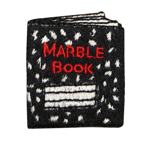 ID 0974 Marble Notebook Patch School Book Journal Embroidered Iron On Applique
